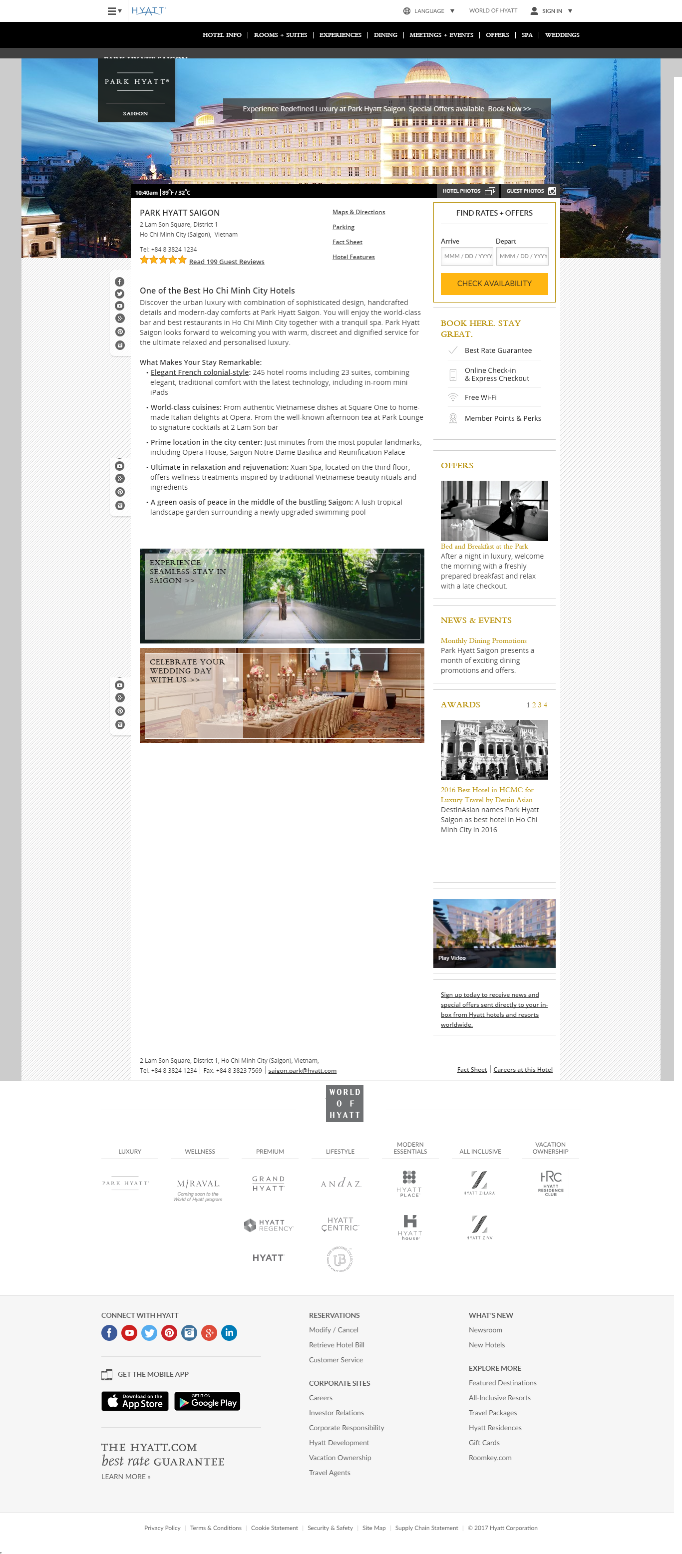 Thiết kế website Park Hyatt Saigon đẹp, chuyên nghiệp chuẩn SEO